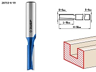 Фреза пазовая прямая 6х19мм (ЗУБР) /хвостовик 8ммарт. 28753-6-19/