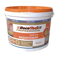 Краска латексная DecoTech акриловая база А 4,32кг 3л