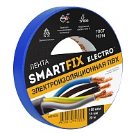 Изолента ПВХ 15мм х 20м (SmartFix ELECTRO) /150мкм профессиональная синяя/